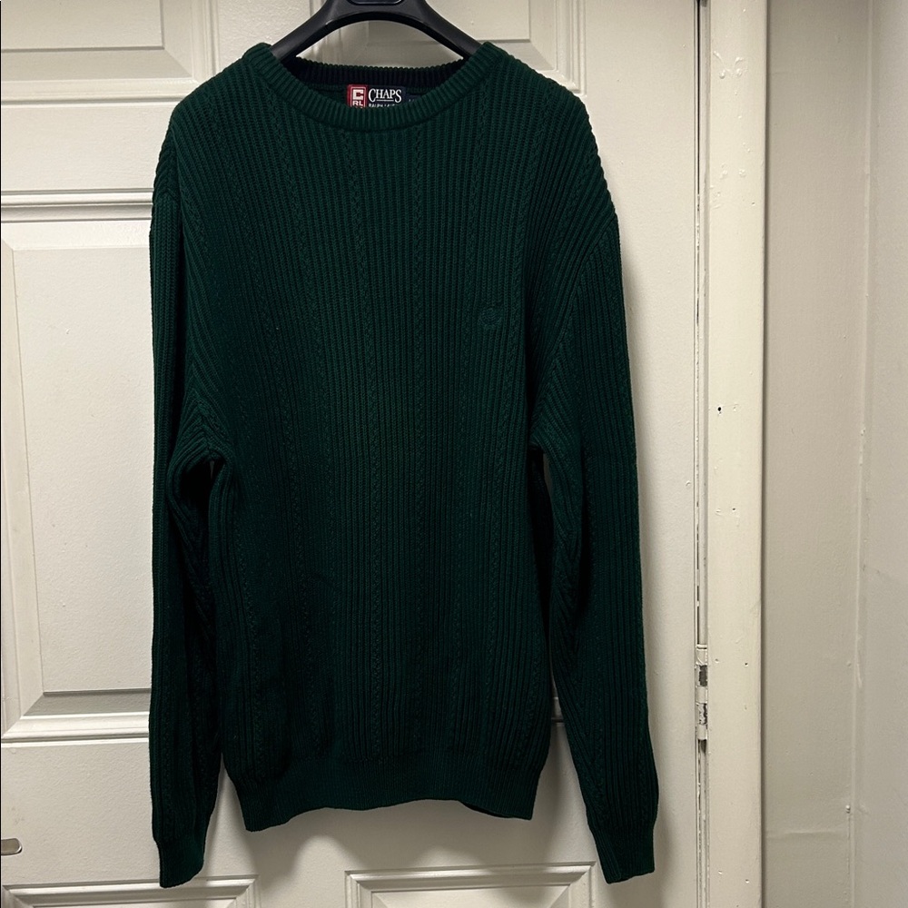 Chaps Men's Forest Green Crewneck Sweater
